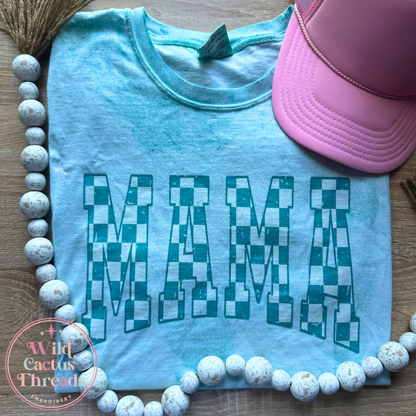 Vintage style Mama - Checkered blue