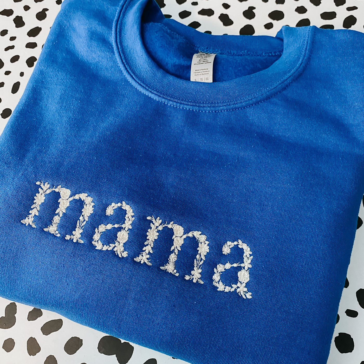Mama floral embroidered name