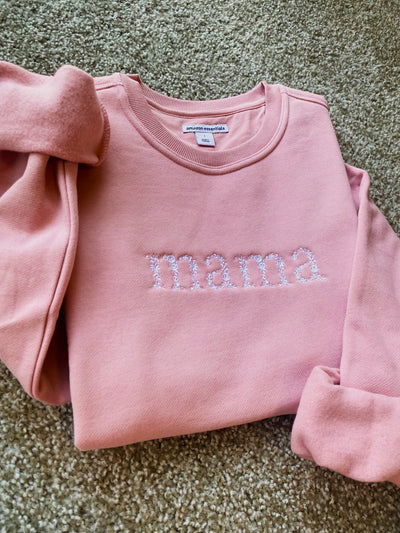 Mama floral embroidered name